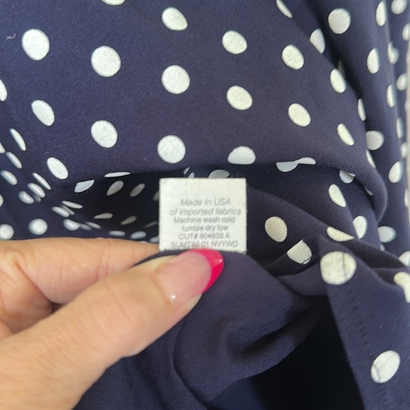 Stop Staring by Alicia Estrada Navy Polka Dot Dress Size L - Picture 11 of 13